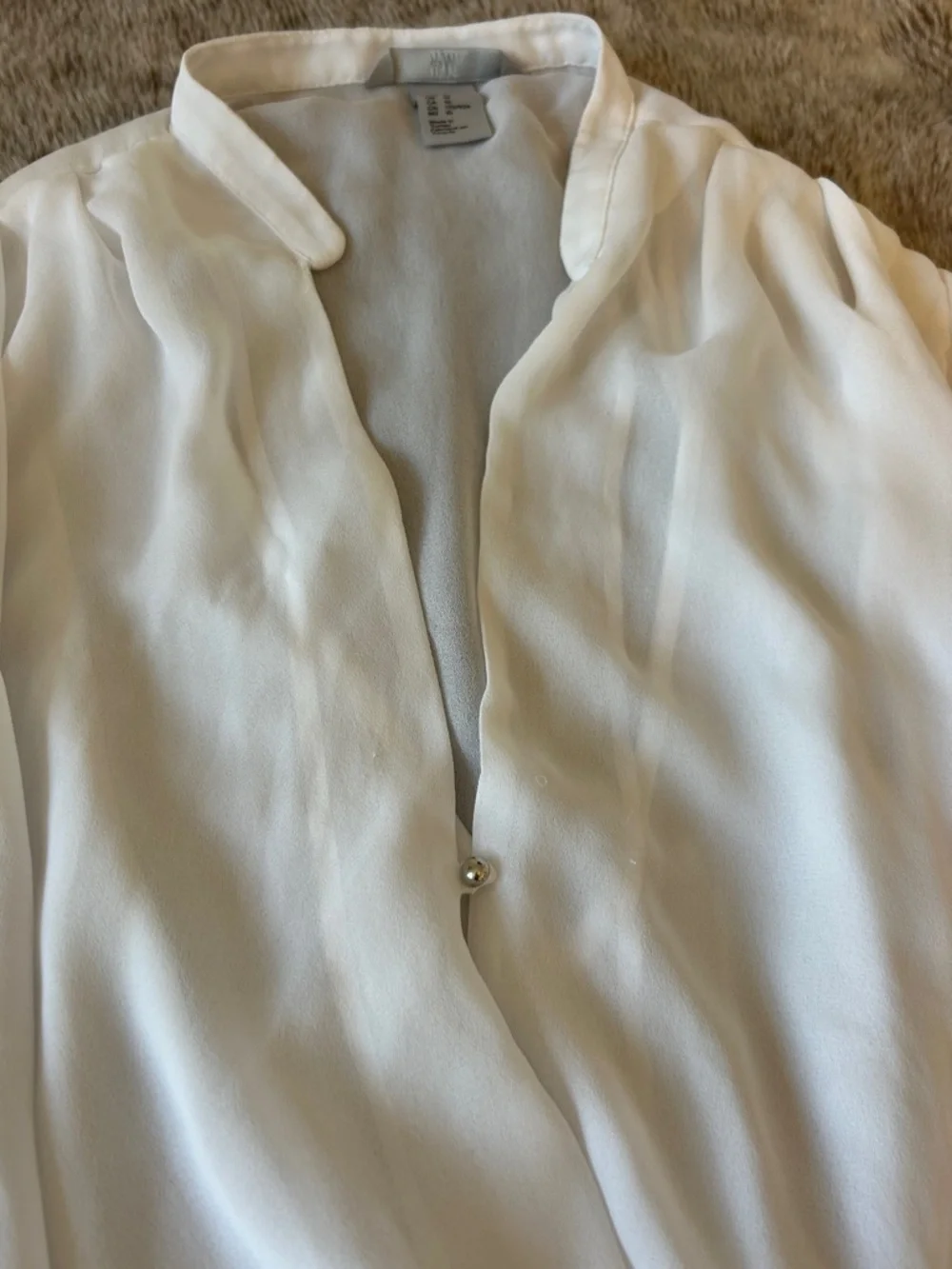 H&M White Wrap-Front Long Sleeve Blouse - Picture 3 of 10